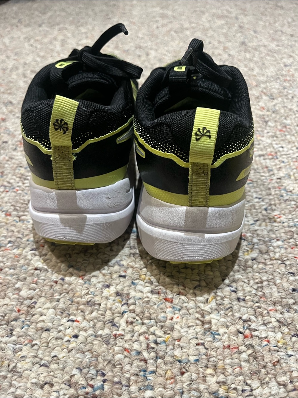 Nike Kids Black and Neon Yellow Athletic Sneakers - Picture 3 of 4